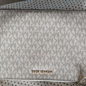 Michael Kors Beige Crossbody with Geometric Pattern